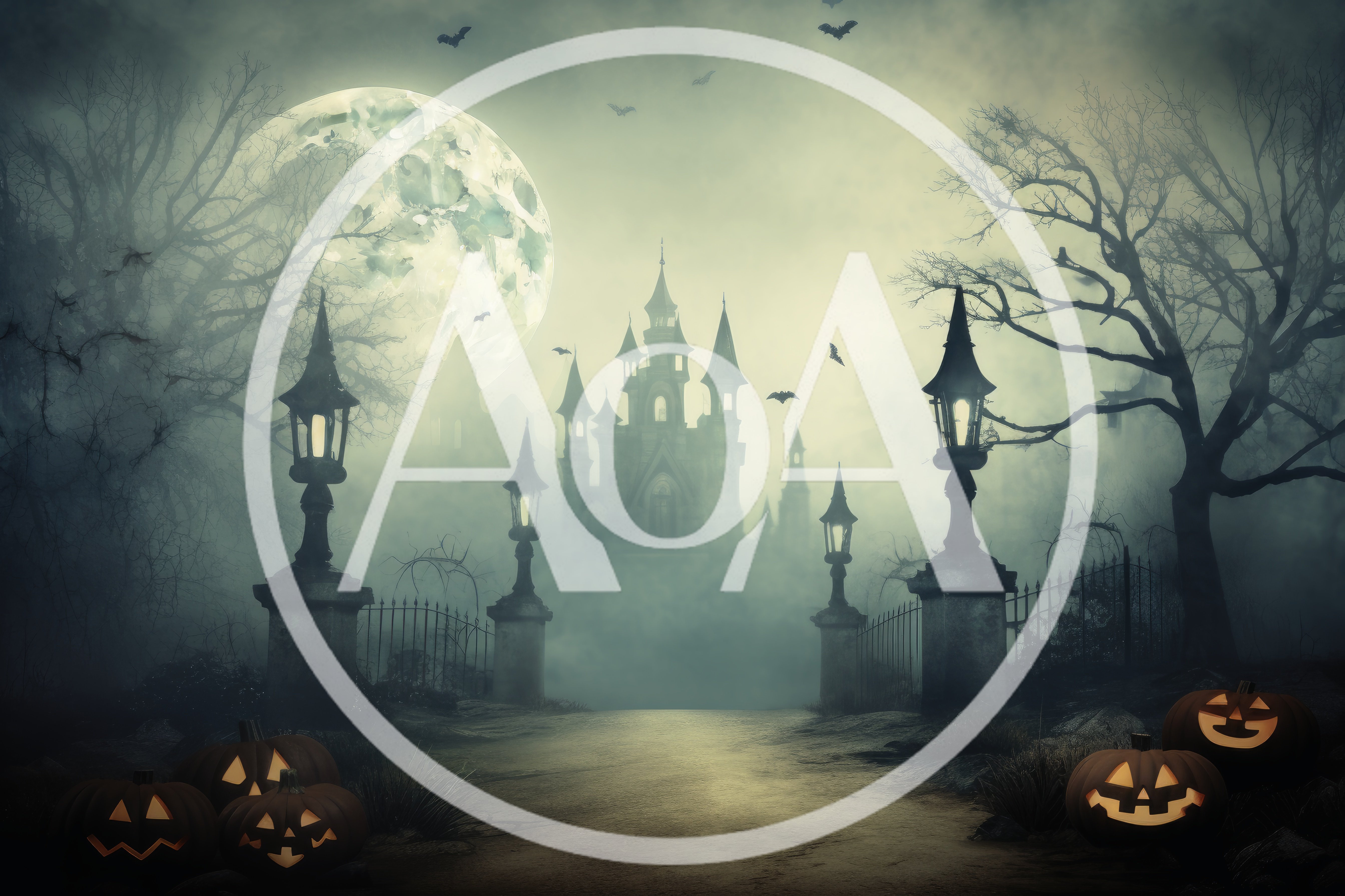 Spooky Haunted Castle With Glowing Jack O Lanterns
