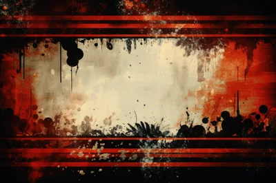 Abstract Grunge Background With Red Stripes And Ink Splatters