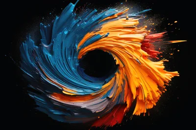 Abstract Swirling Paint Vortex In Vibrant Colors