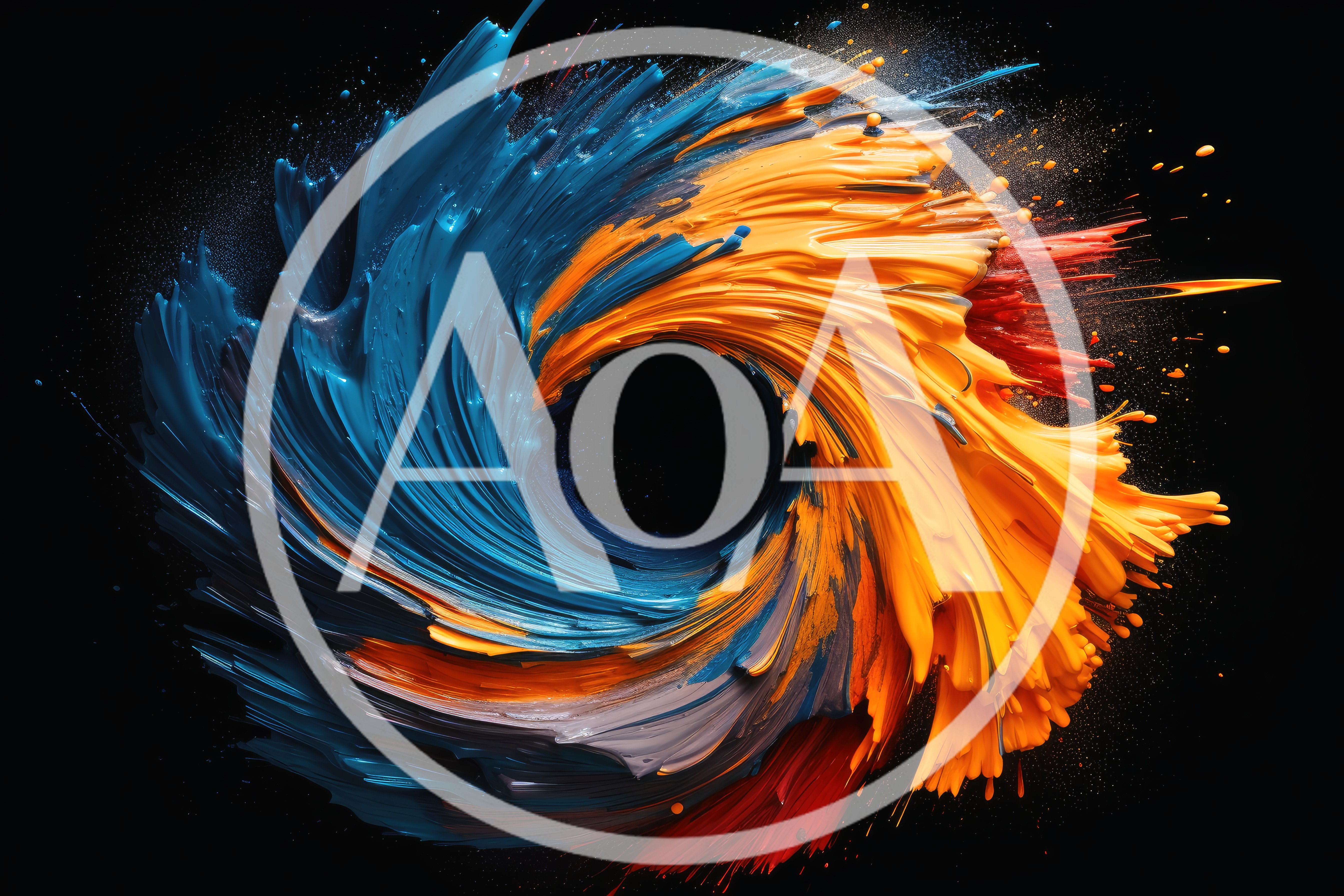 Abstract Swirling Paint Vortex In Vibrant Colors
