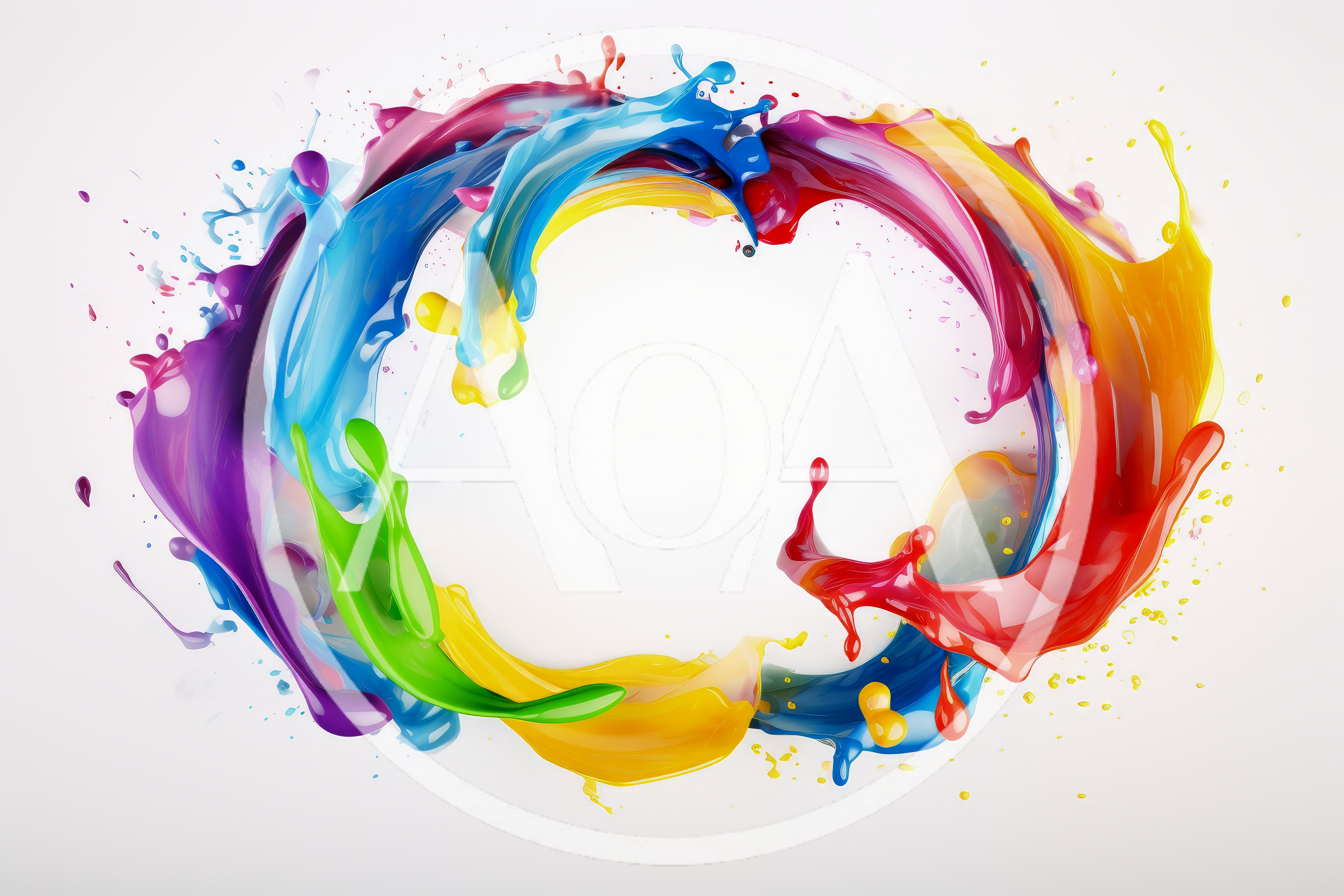 Vibrant Multi-Colored Paint Splash Circular Frame