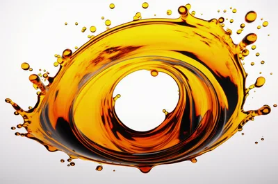 Golden Liquid Splash Forming A Circular Vortex