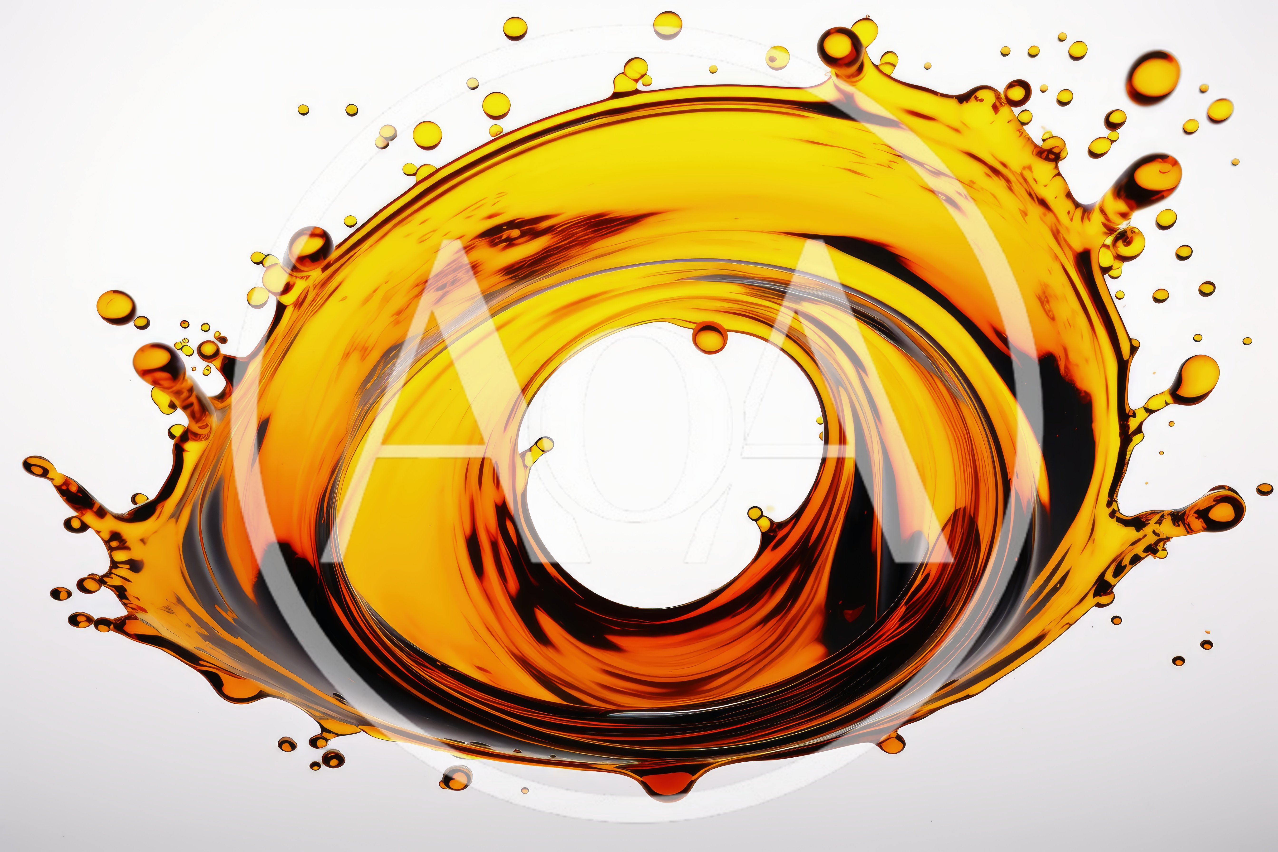 Golden Liquid Splash Forming A Circular Vortex