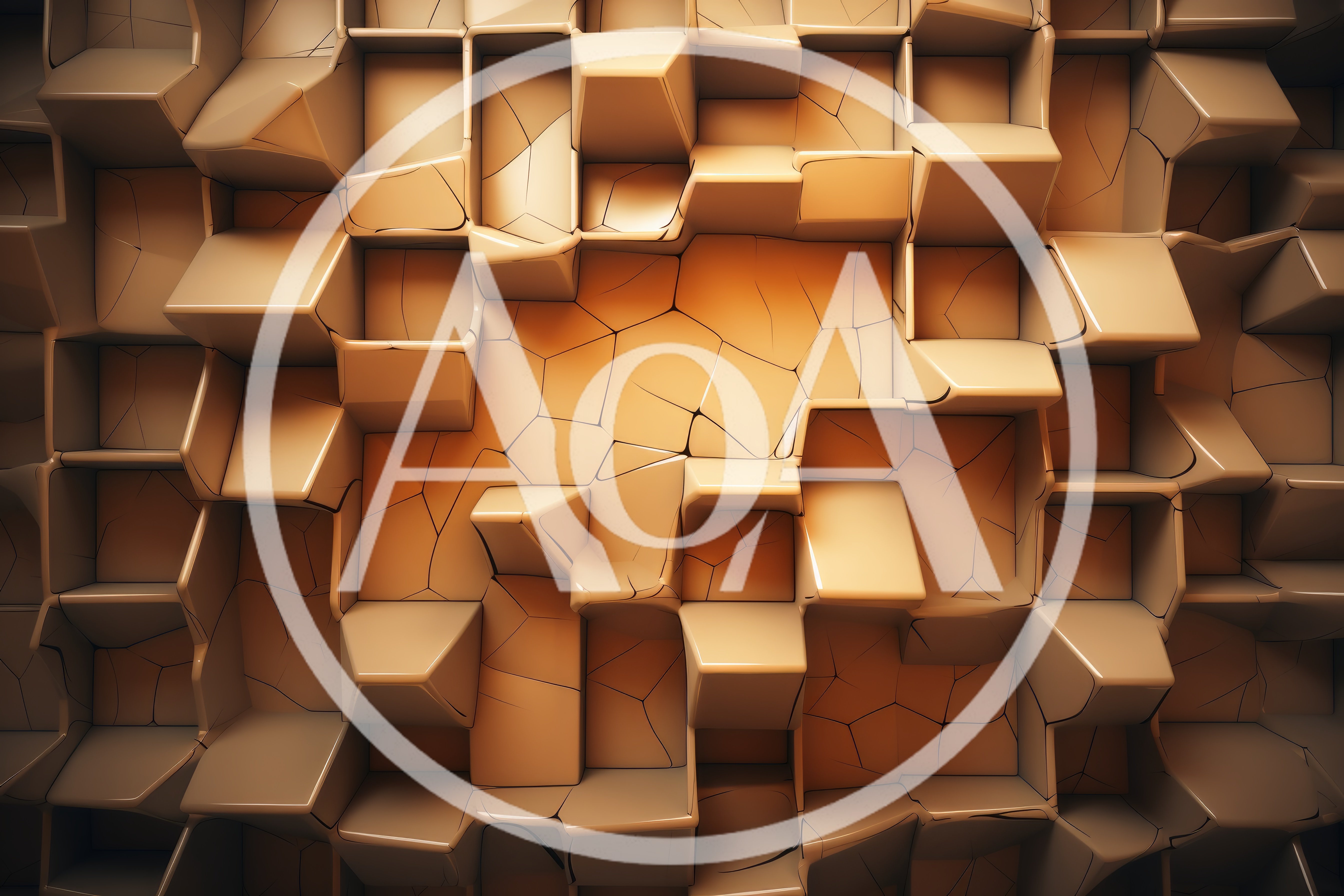 Abstract 3D Geometric Cubes With Cracked Texture