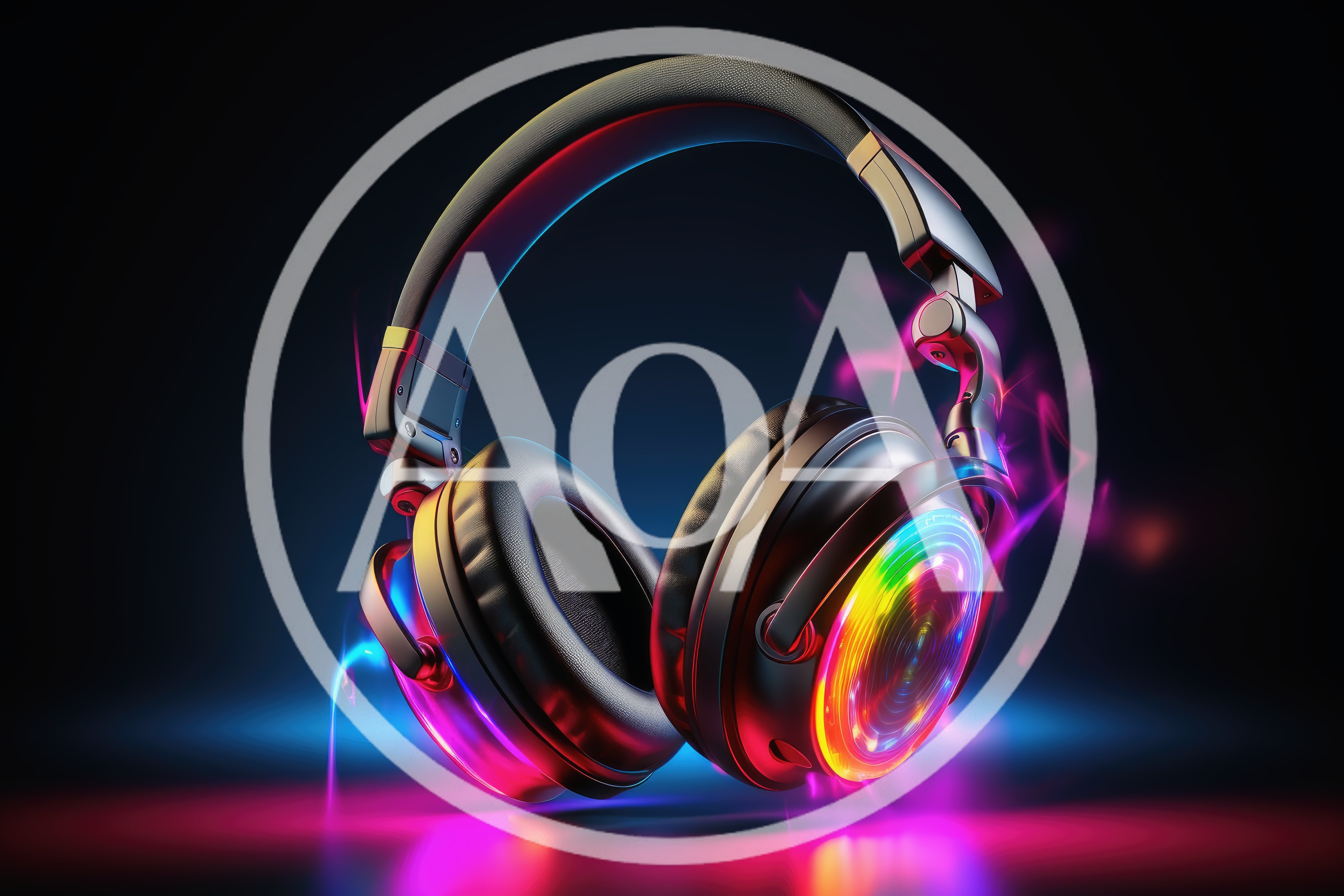 Glowing Neon Headphones With Vibrant Light Effects