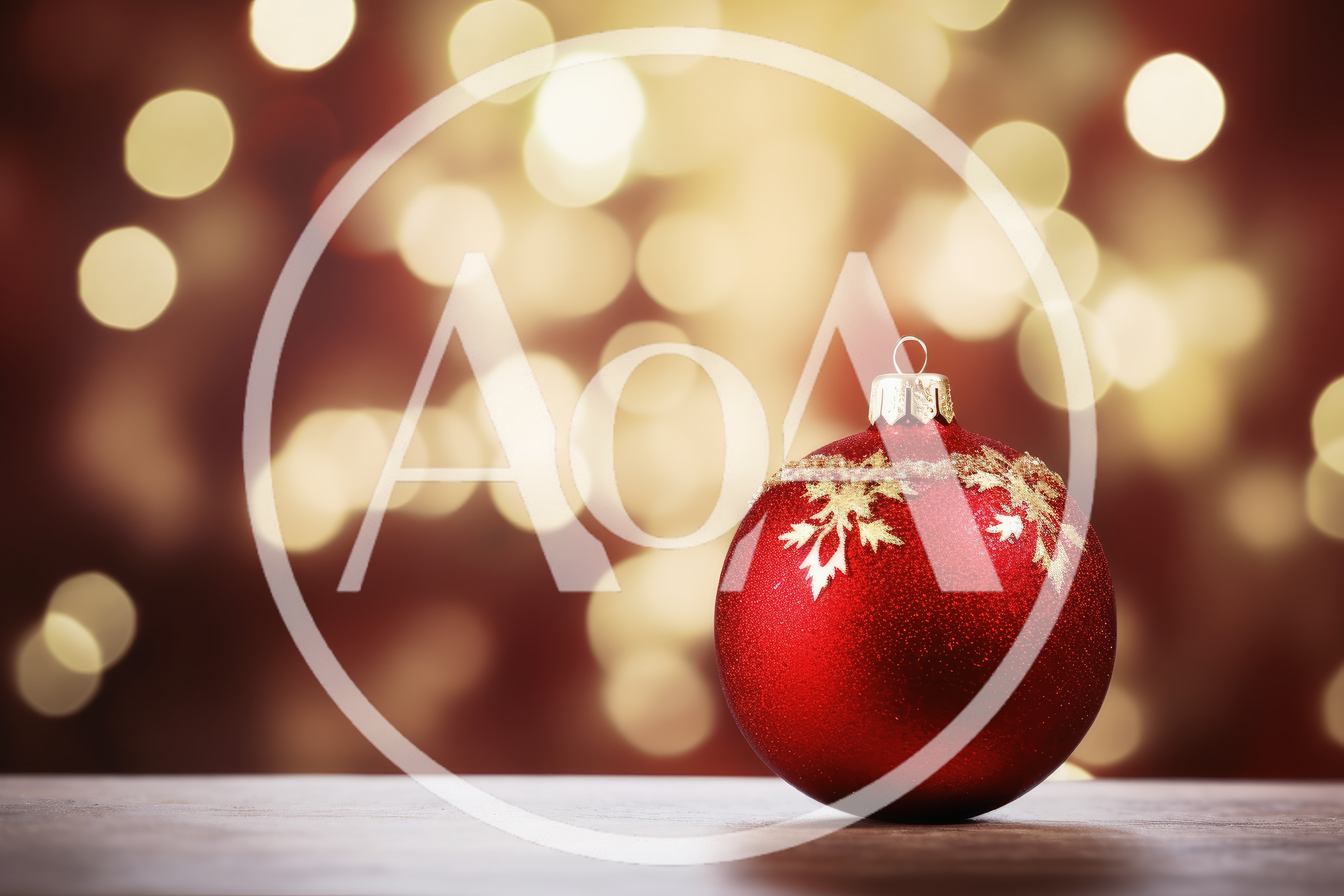 Red Christmas Ornament With Gold Snowflake Design
