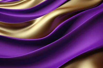 Abstract Background Of Flowing Purple And Gold Fabric