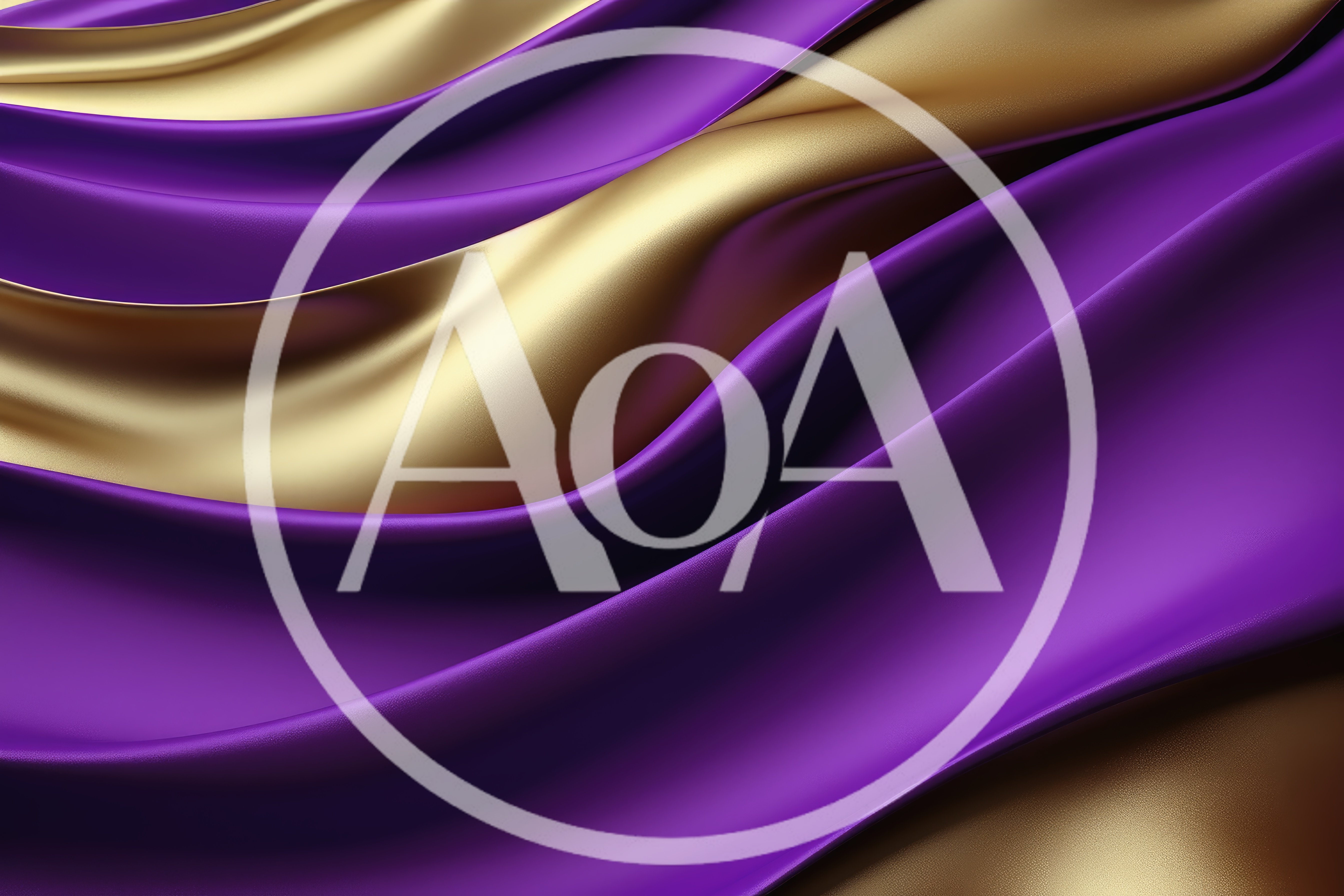 Abstract Background Of Flowing Purple And Gold Fabric