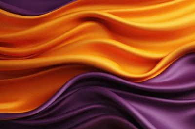 Abstract Background Of Flowing Orange And Purple Silk