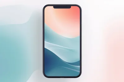 Modern Smartphone With Abstract Gradient Wallpaper Display