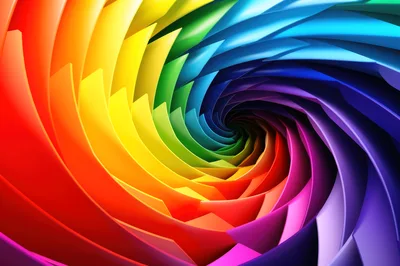 Abstract Rainbow Spiral Tunnel 3D Background