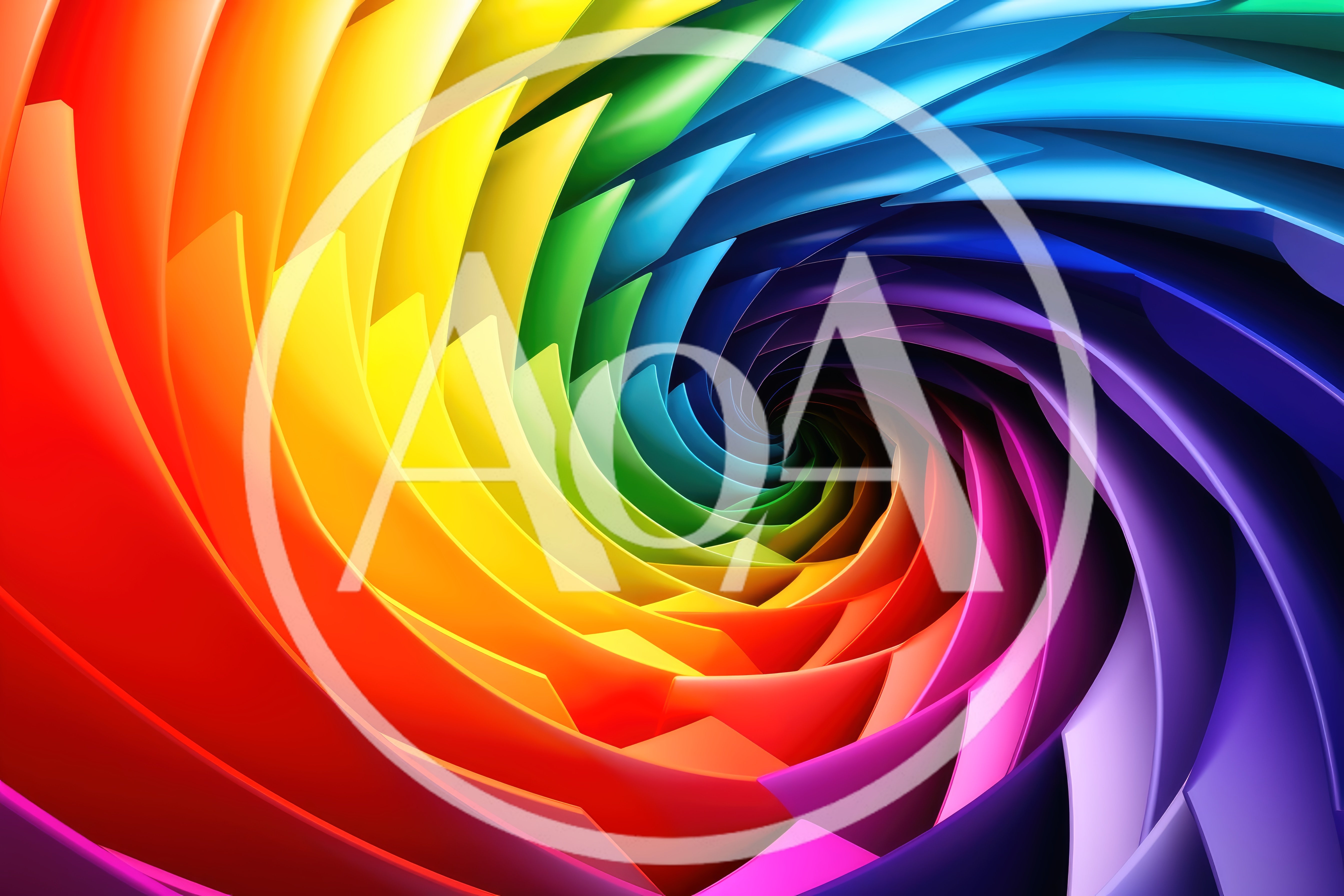 Abstract Rainbow Spiral Tunnel 3D Background