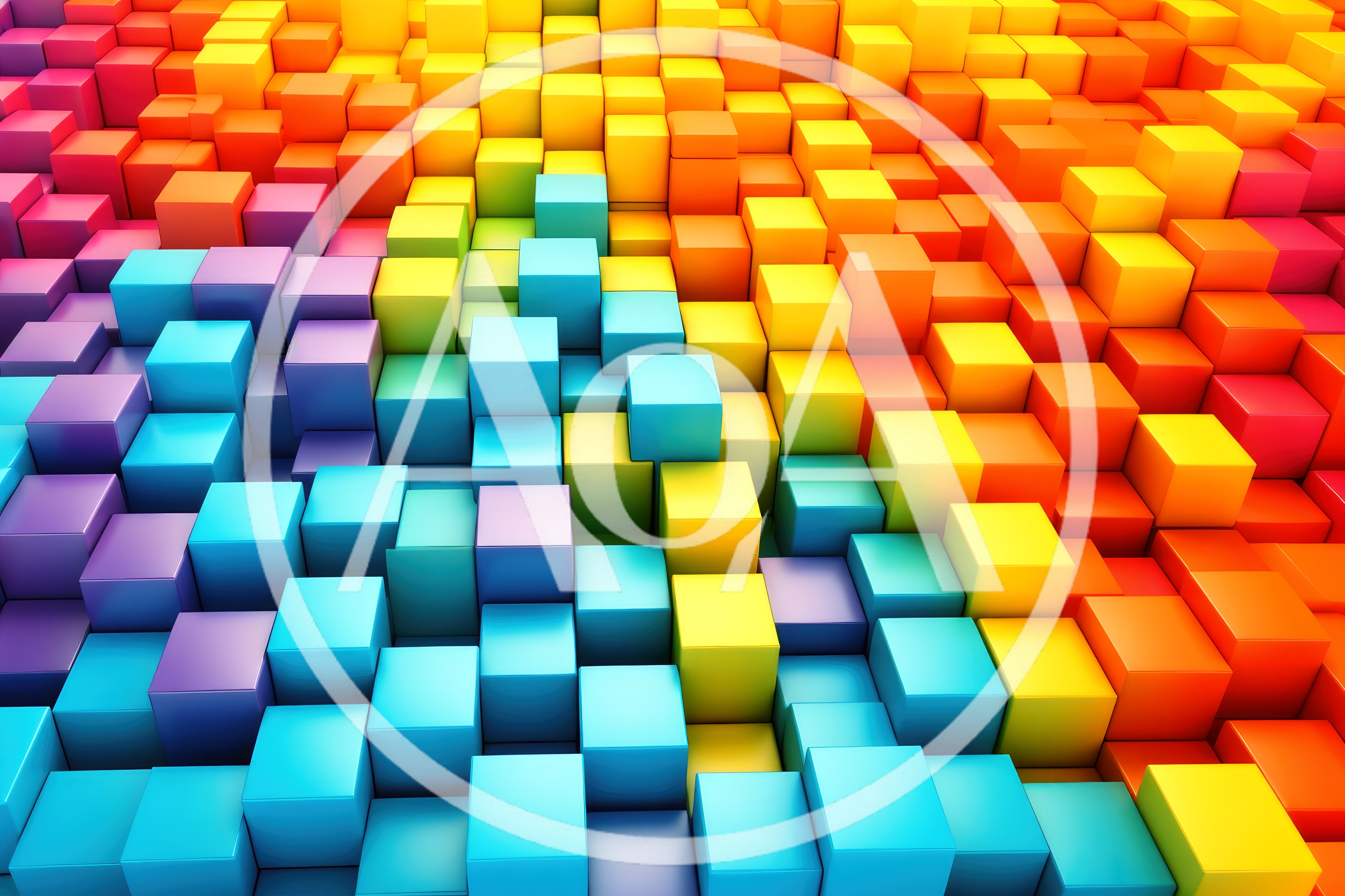 Abstract 3D Background With Colorful Rising Cubes