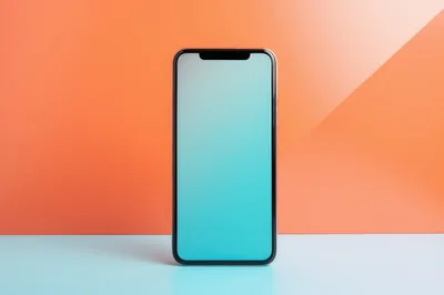 Modern Smartphone With Blank Screen On Colorful Background