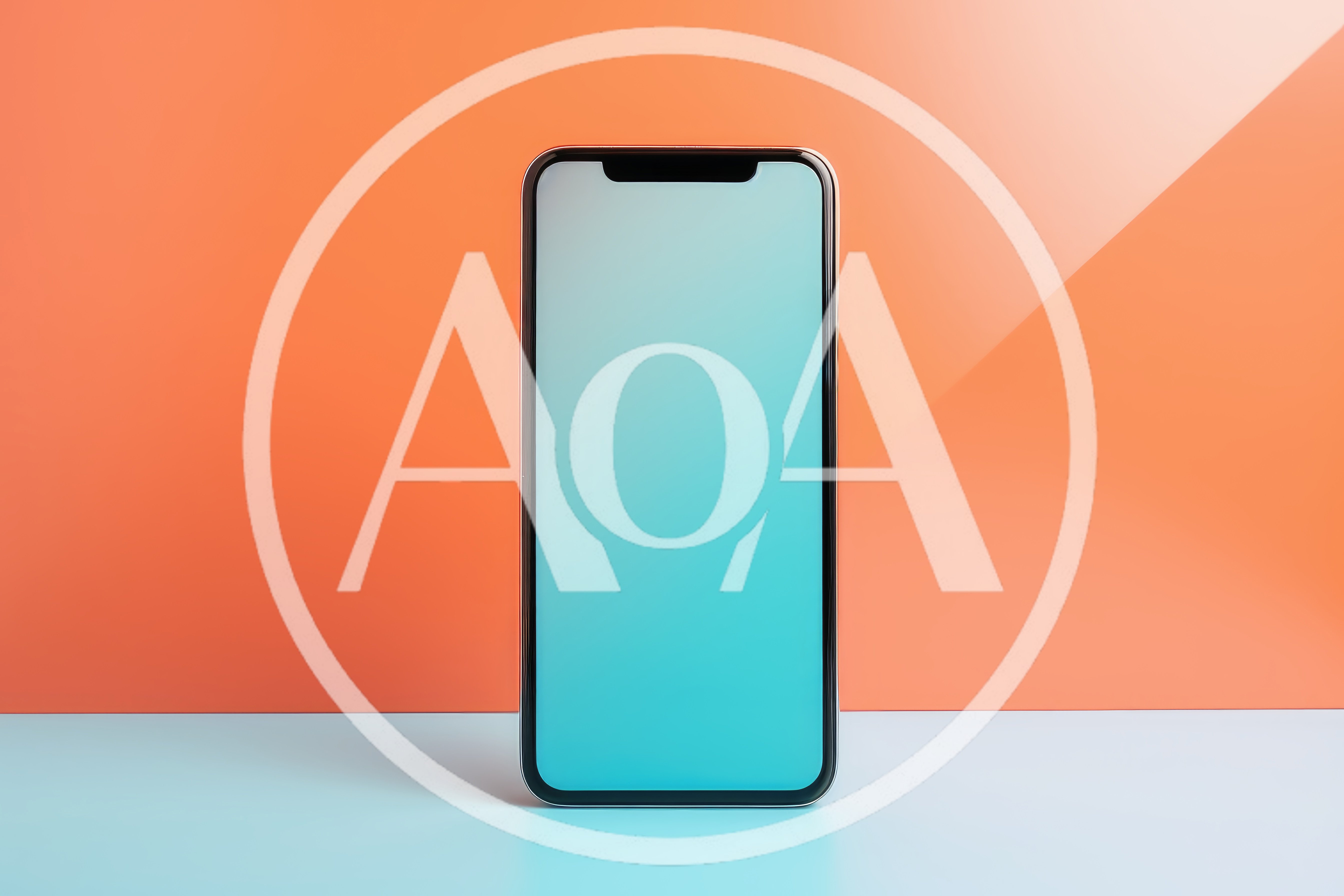 Modern Smartphone With Blank Screen On Colorful Background