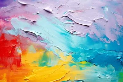 Abstract Oil Painting With Thick Impasto Texture