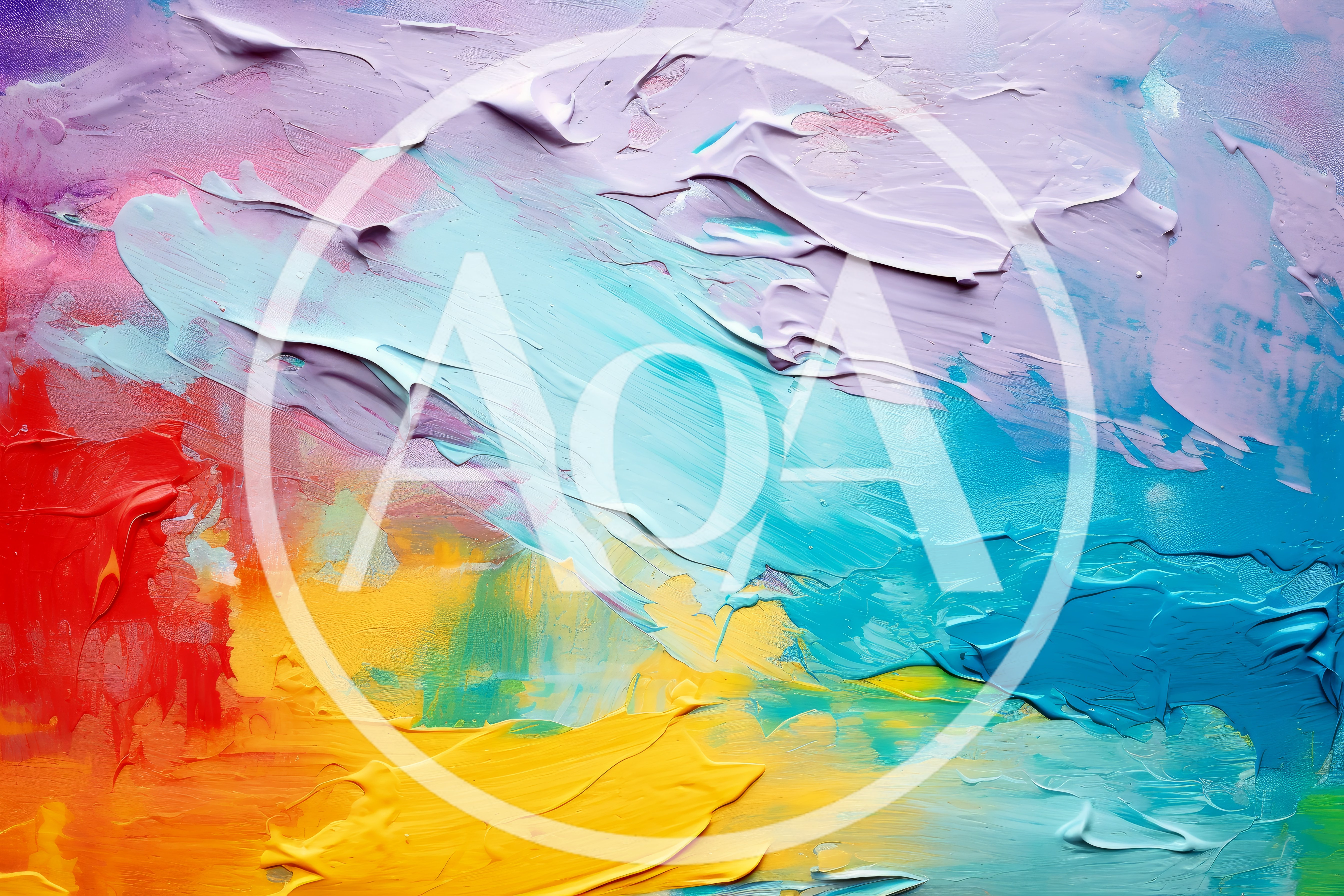 Abstract Oil Painting With Thick Impasto Texture