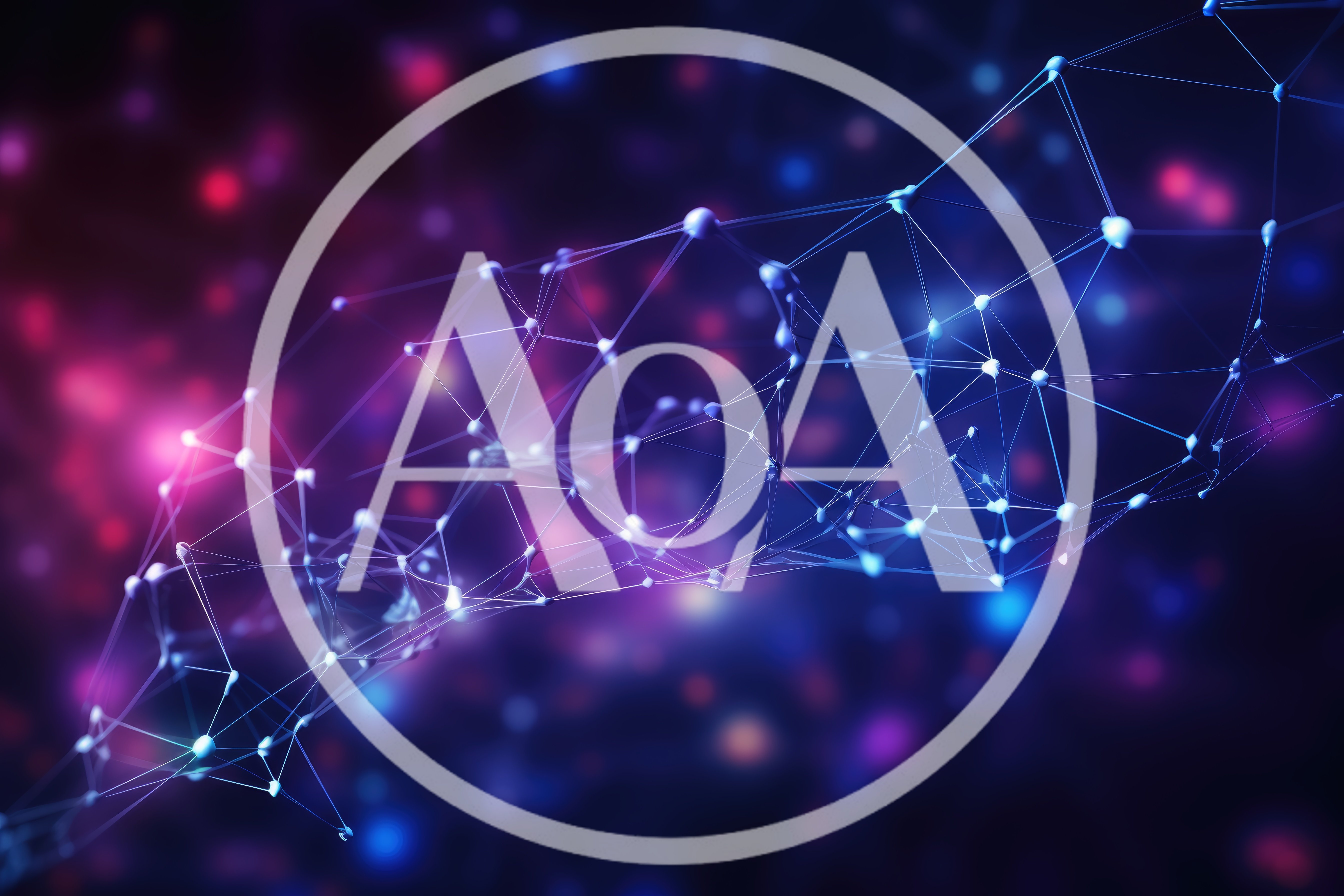 Abstract Digital Network Connection With Glowing Nodes