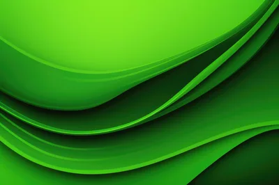 Abstract Green Wavy Background With Smooth Curves