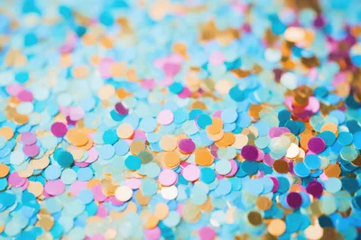 Colorful Confetti Background With Soft Bokeh Effect