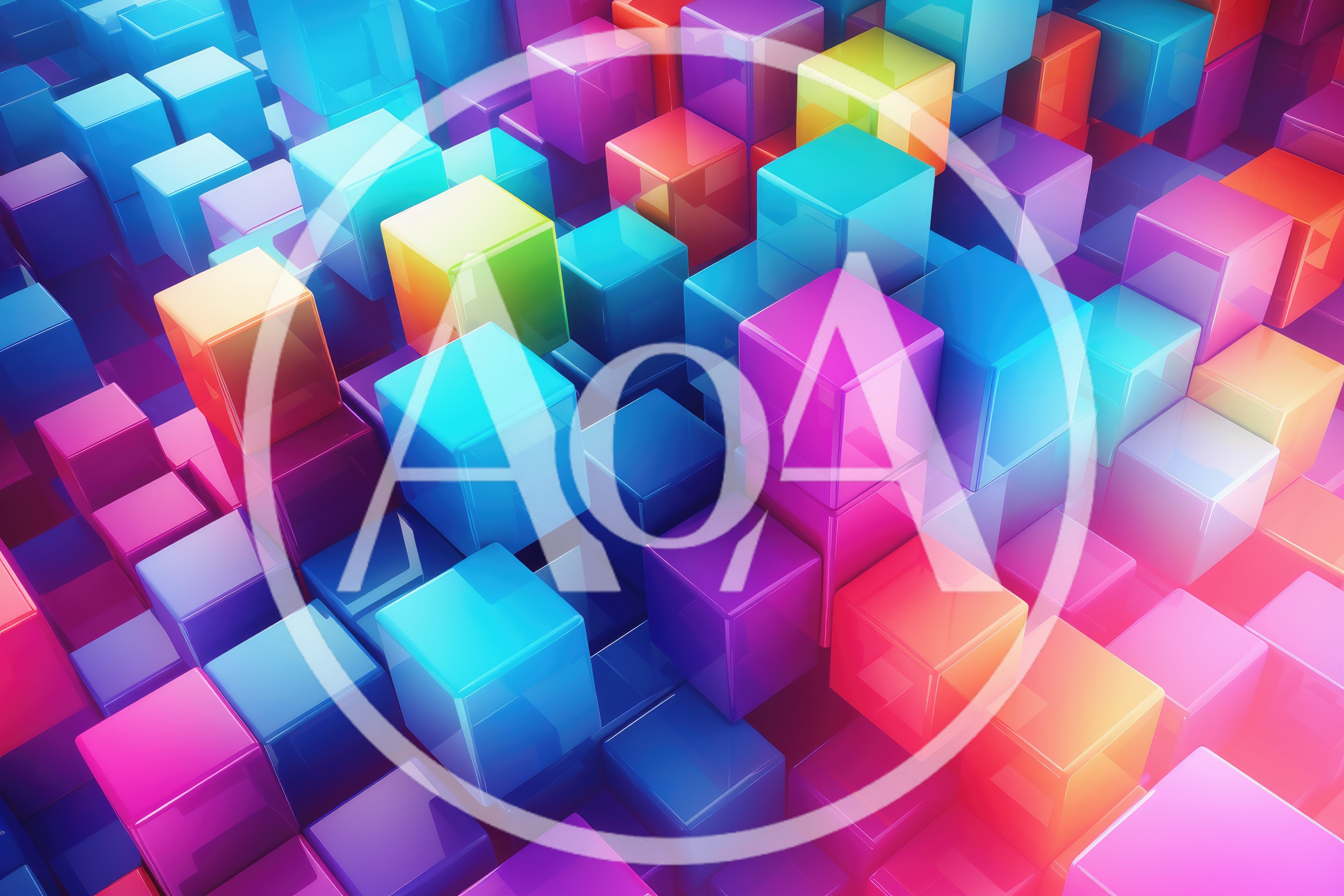 Abstract 3D Background With Colorful Glossy Cubes