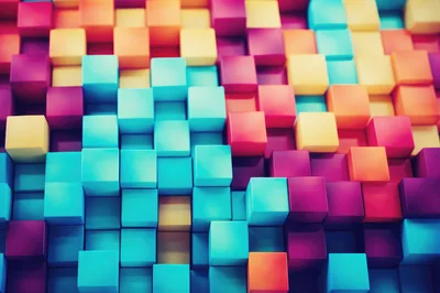 Abstract 3D Background Of Colorful Geometric Cubes