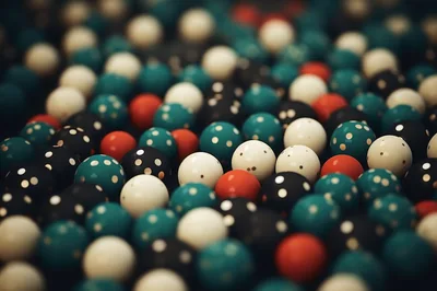 Abstract Background Of Colorful Polka Dot Spheres