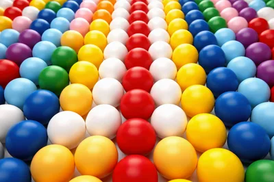 Rows Of Colorful Spheres Arranged In A Pattern