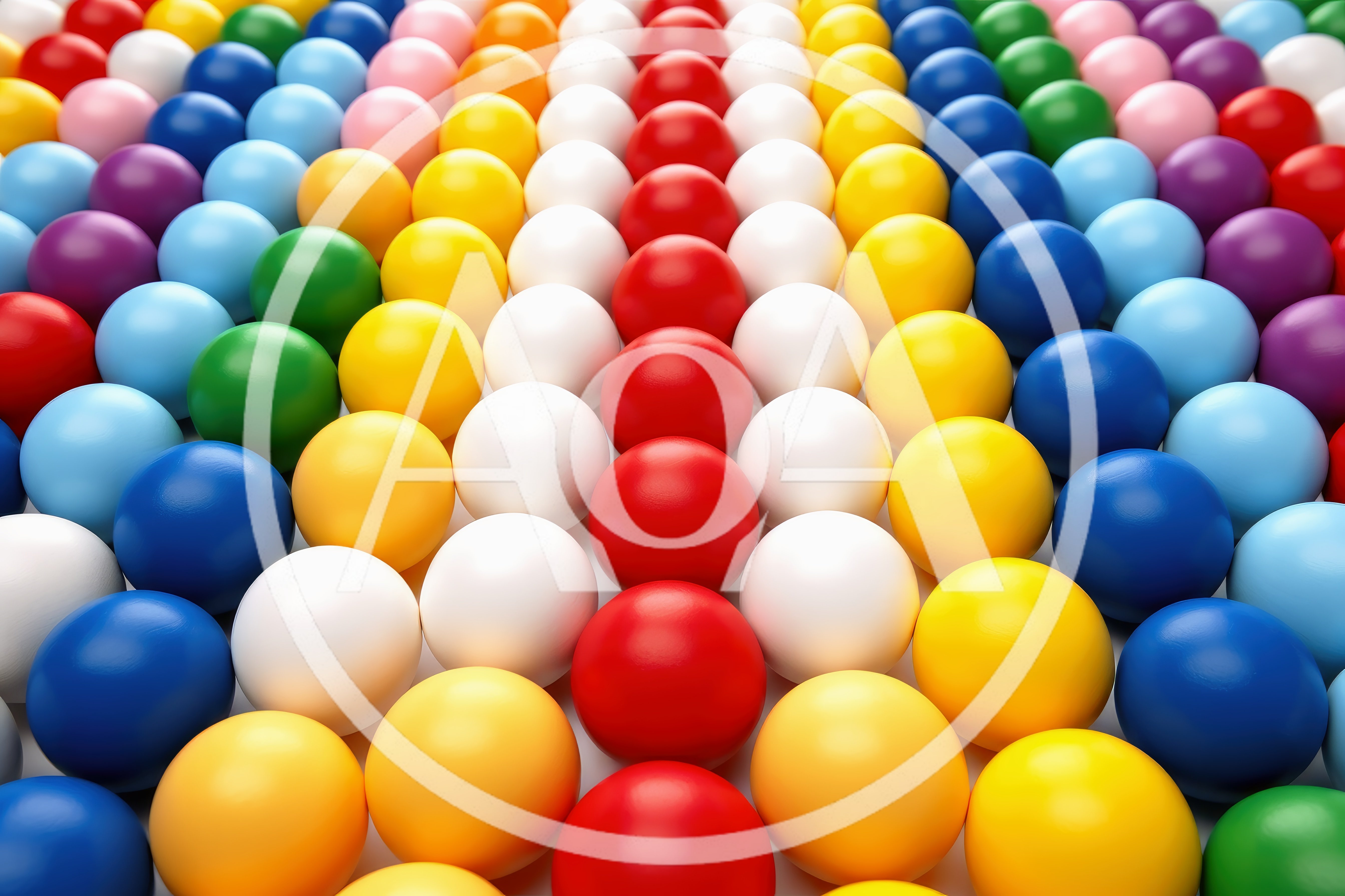 Rows Of Colorful Spheres Arranged In A Pattern