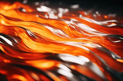 Abstract Flowing Liquid Gold And Silver Waves