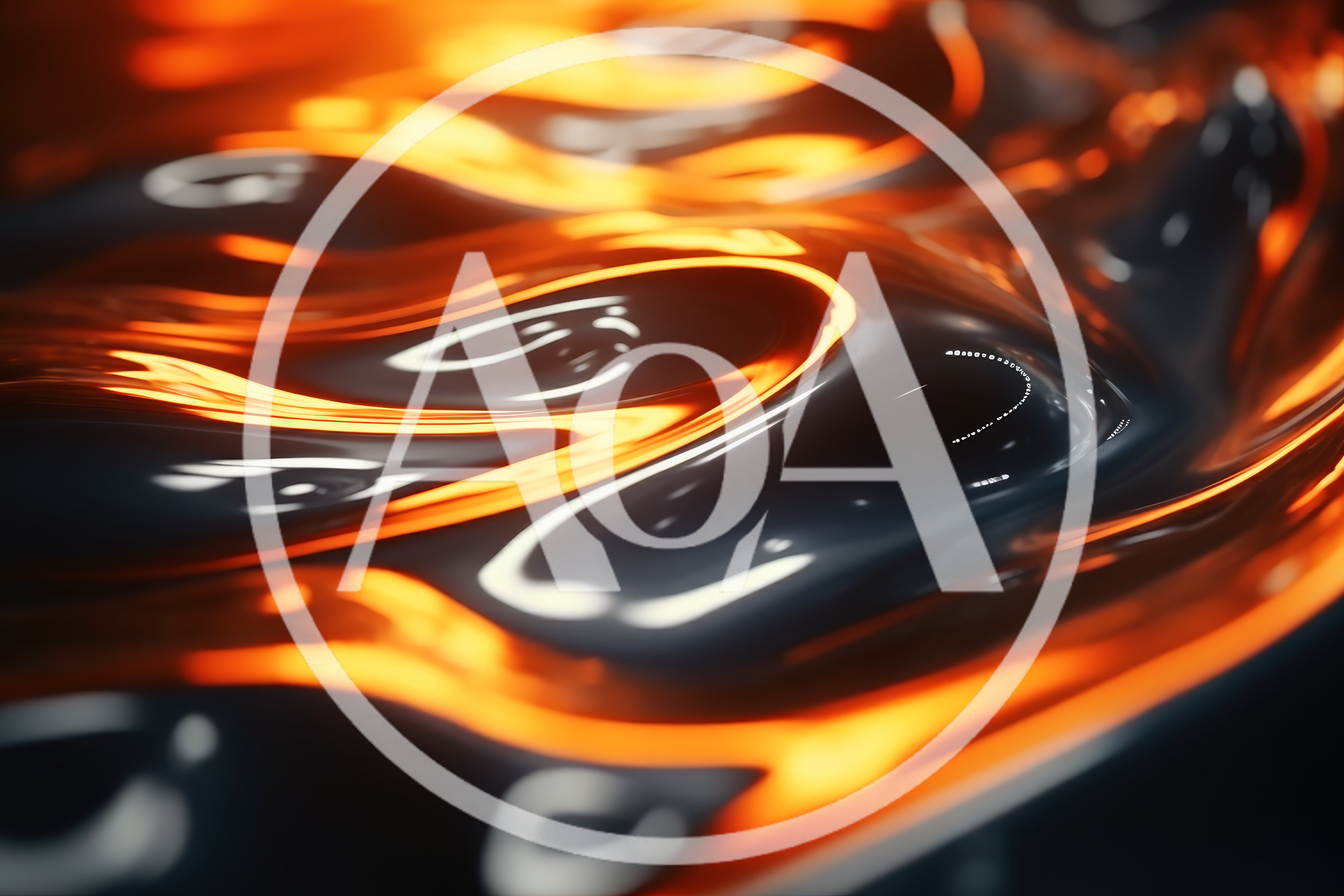Abstract Liquid Metal Waves With Golden Light Reflections