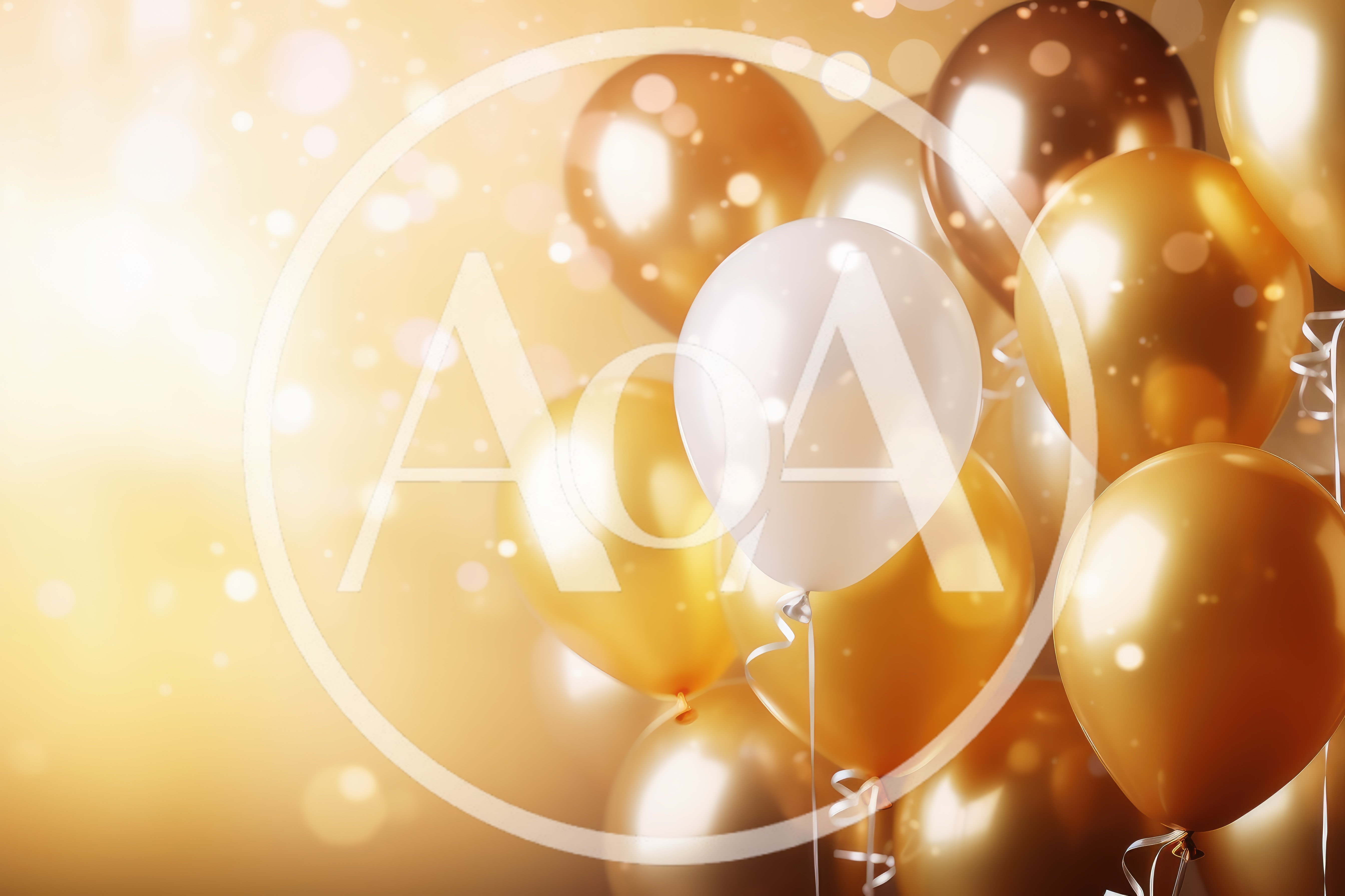 Festive Gold And White Balloons Background