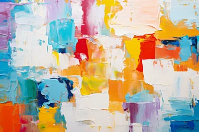 Abstract Oil Painting With Thick Impasto Texture