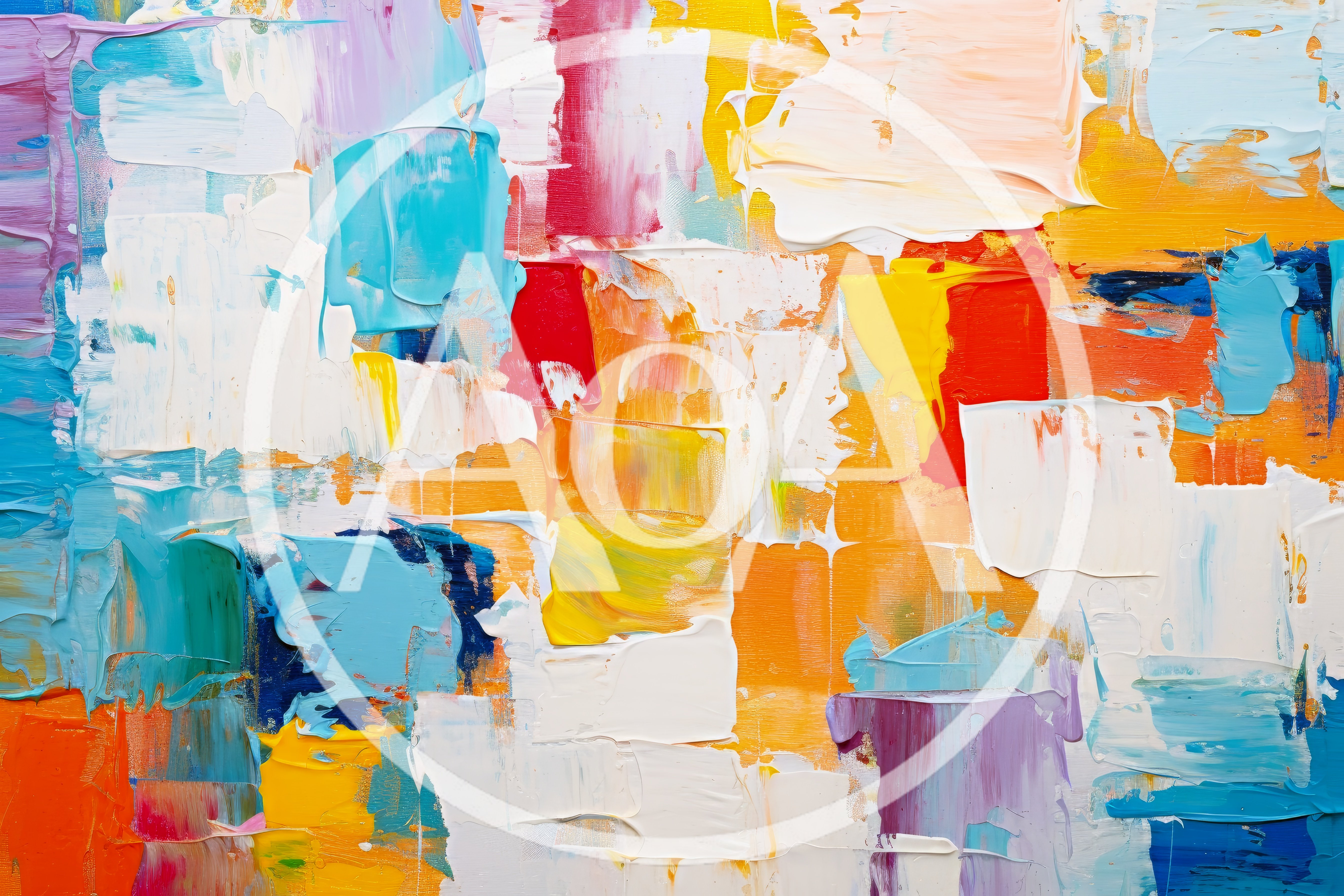 Abstract Oil Painting With Thick Impasto Texture