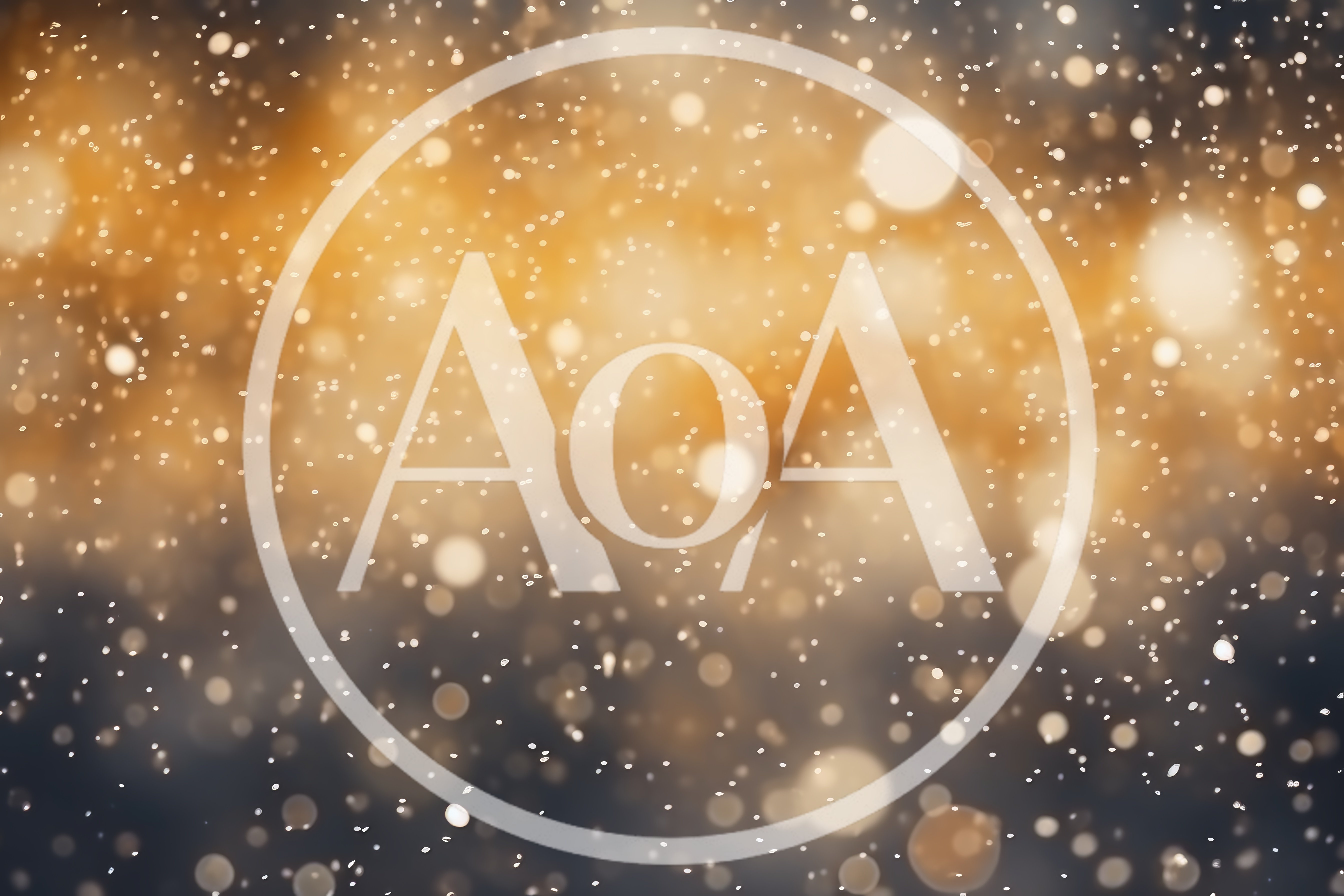 Abstract Golden Bokeh Background With Falling Snow Particles