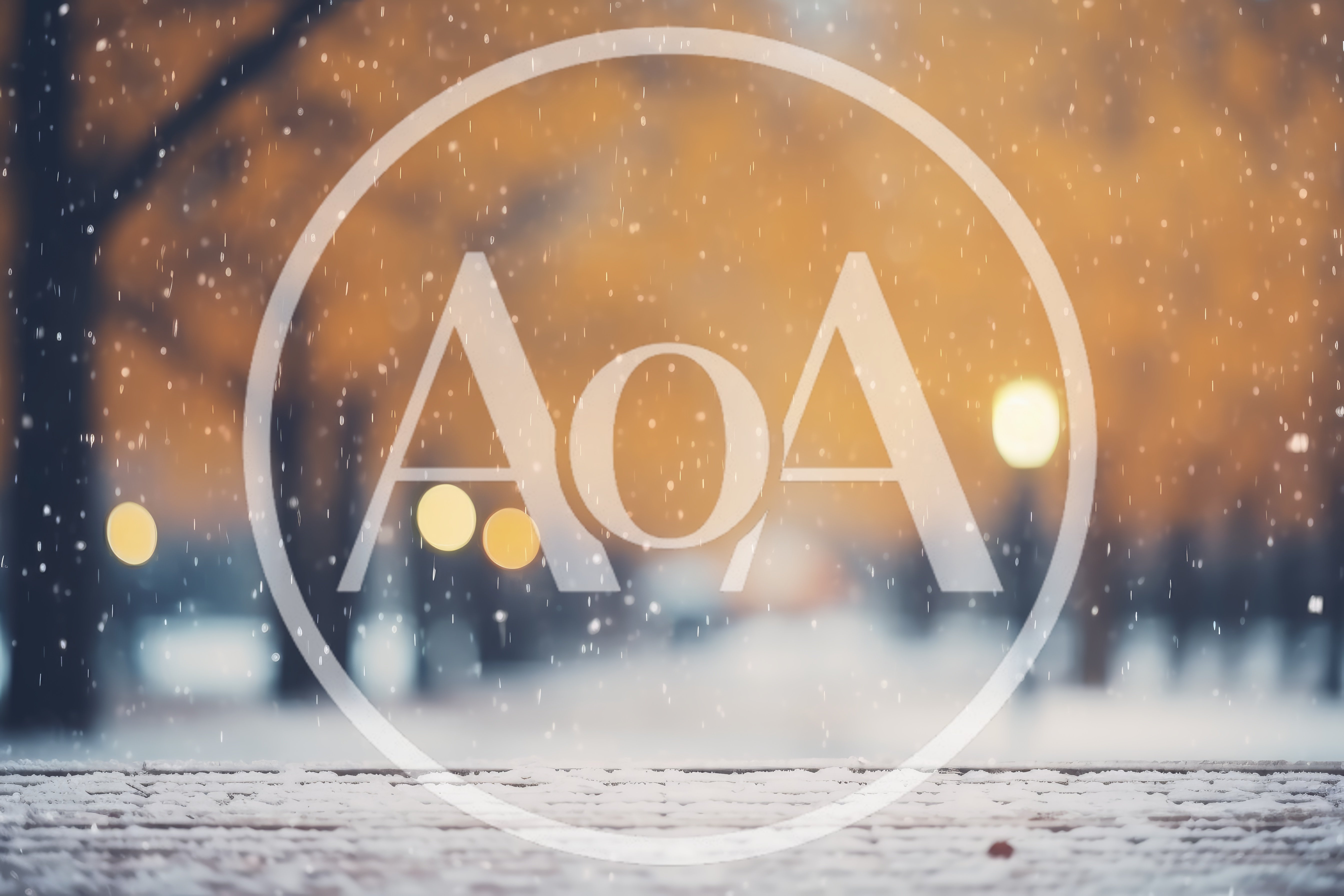 Snowy Wooden Surface With Blurred Winter Park Background