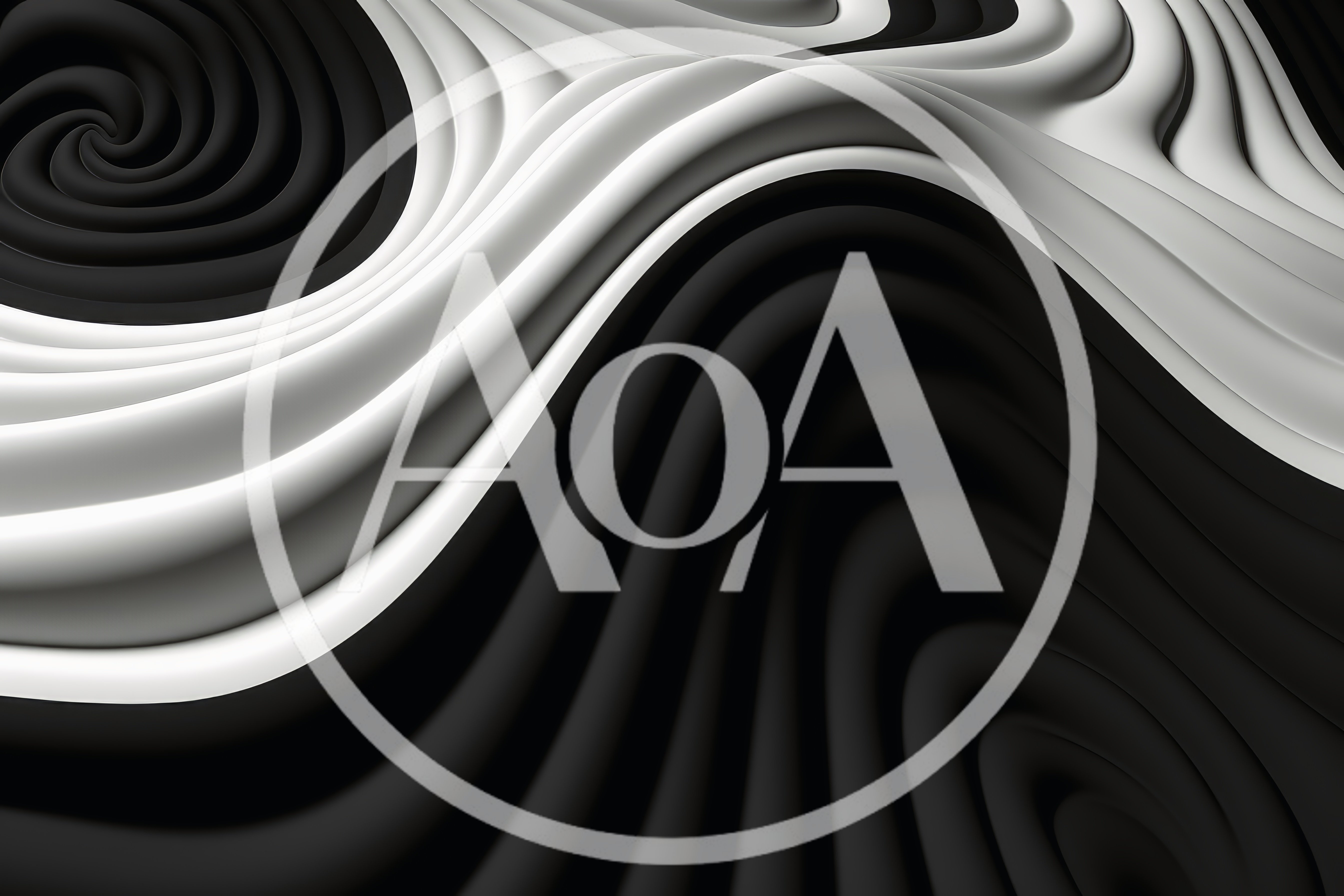 Abstract 3D Wave Pattern With Monochrome Swirls