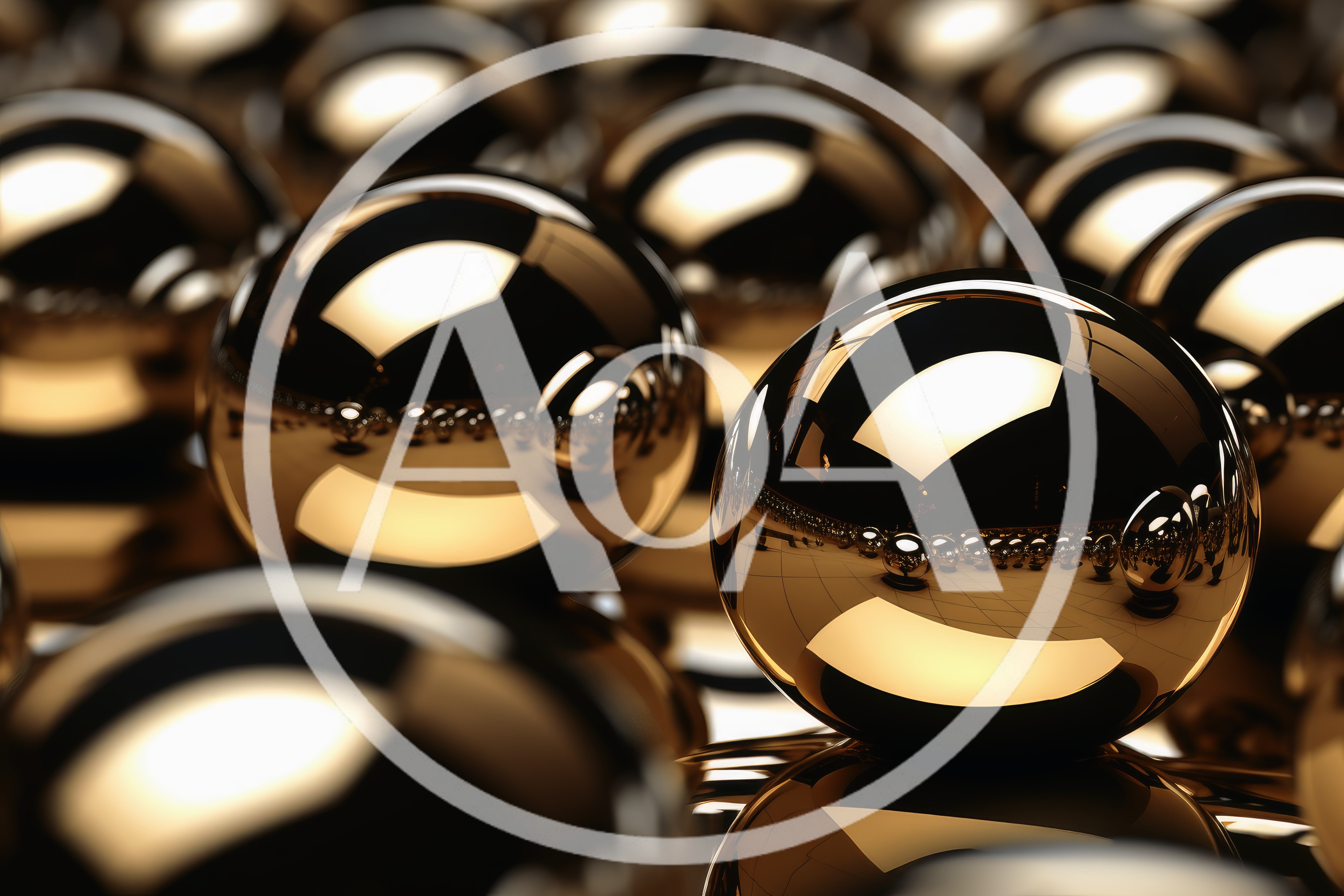 Abstract Background Of Polished Golden Spheres