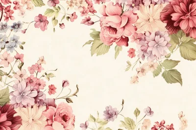 Elegant Floral Watercolor Frame With Pastel Flowers
