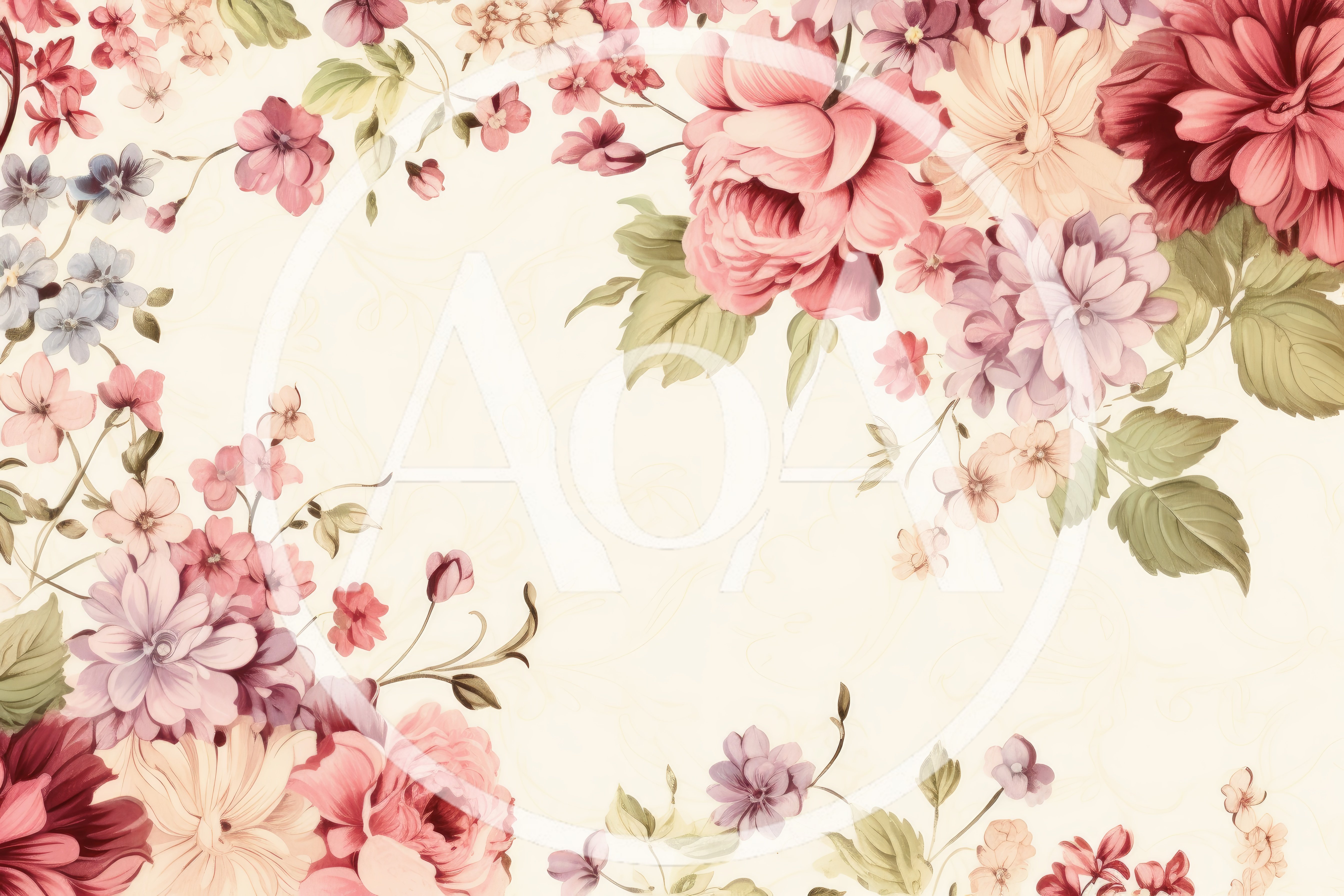 Elegant Floral Watercolor Frame With Pastel Flowers