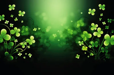 St Patrick Day Background With Floating Green Clovers
