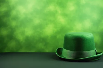 Green Top Hat on Dark Surface