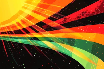 Abstract Cosmic Energy Waves With Radiant Sun Flare