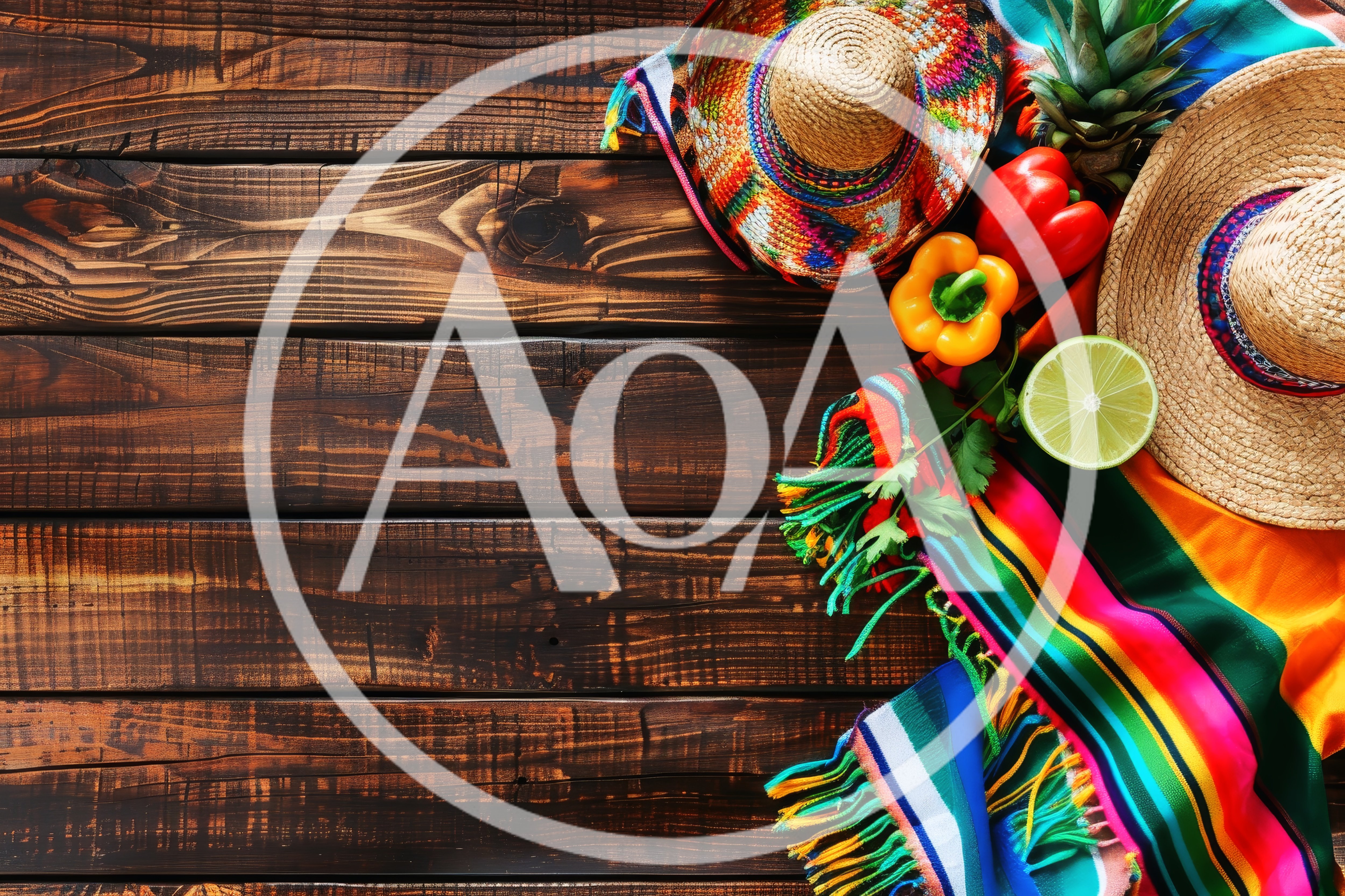 Mexican Fiesta Celebration Flat Lay With Sombreros