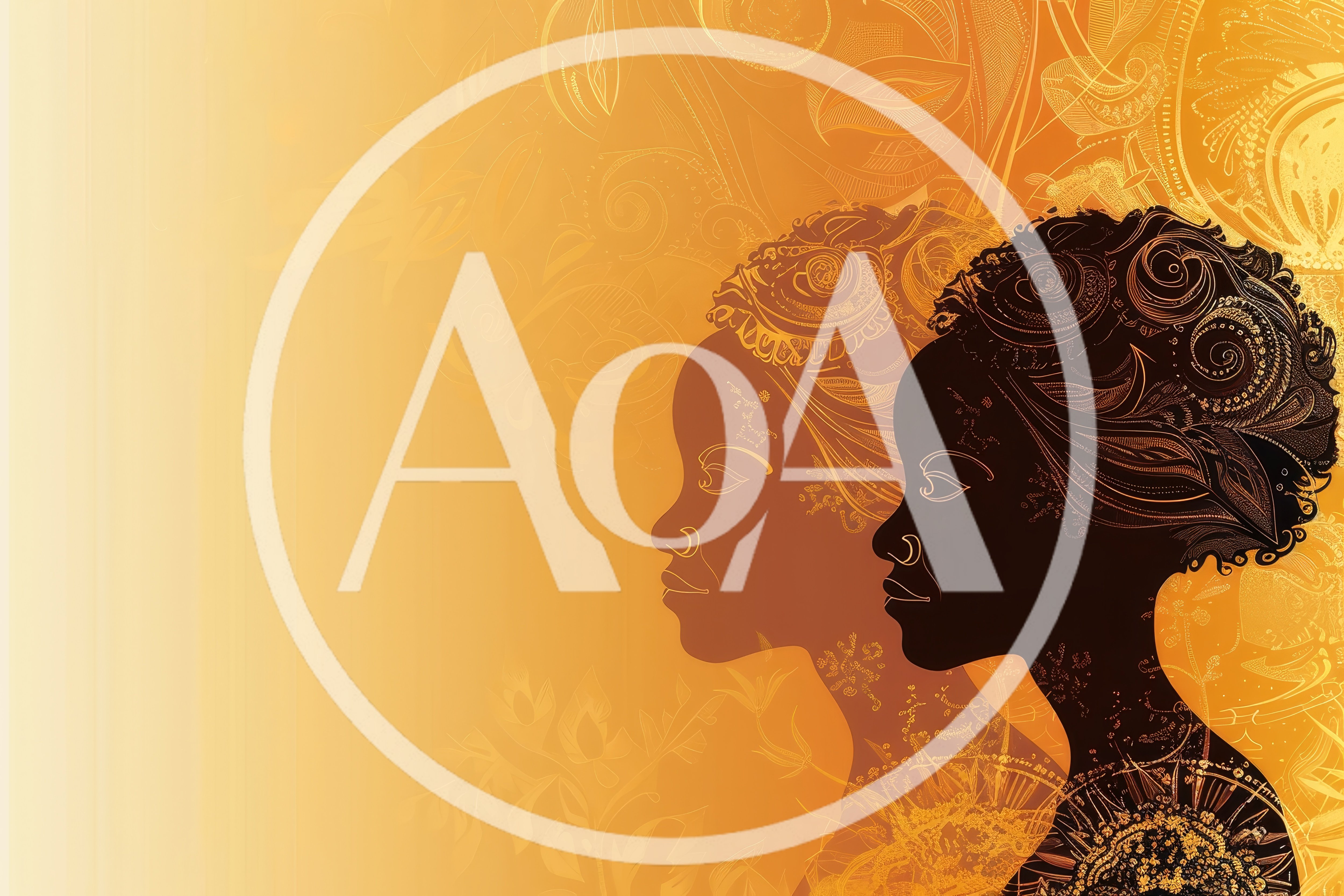 Stylized Portraits Of Two Women In Profile