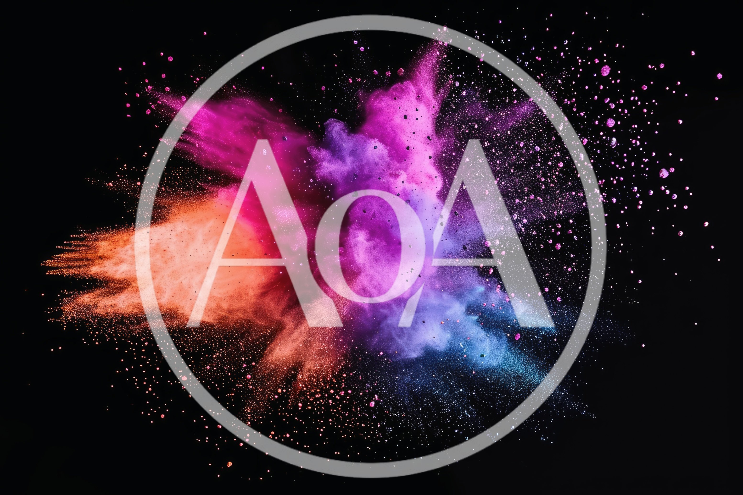 Vibrant Multi-Colored Powder Explosion Against Black Background