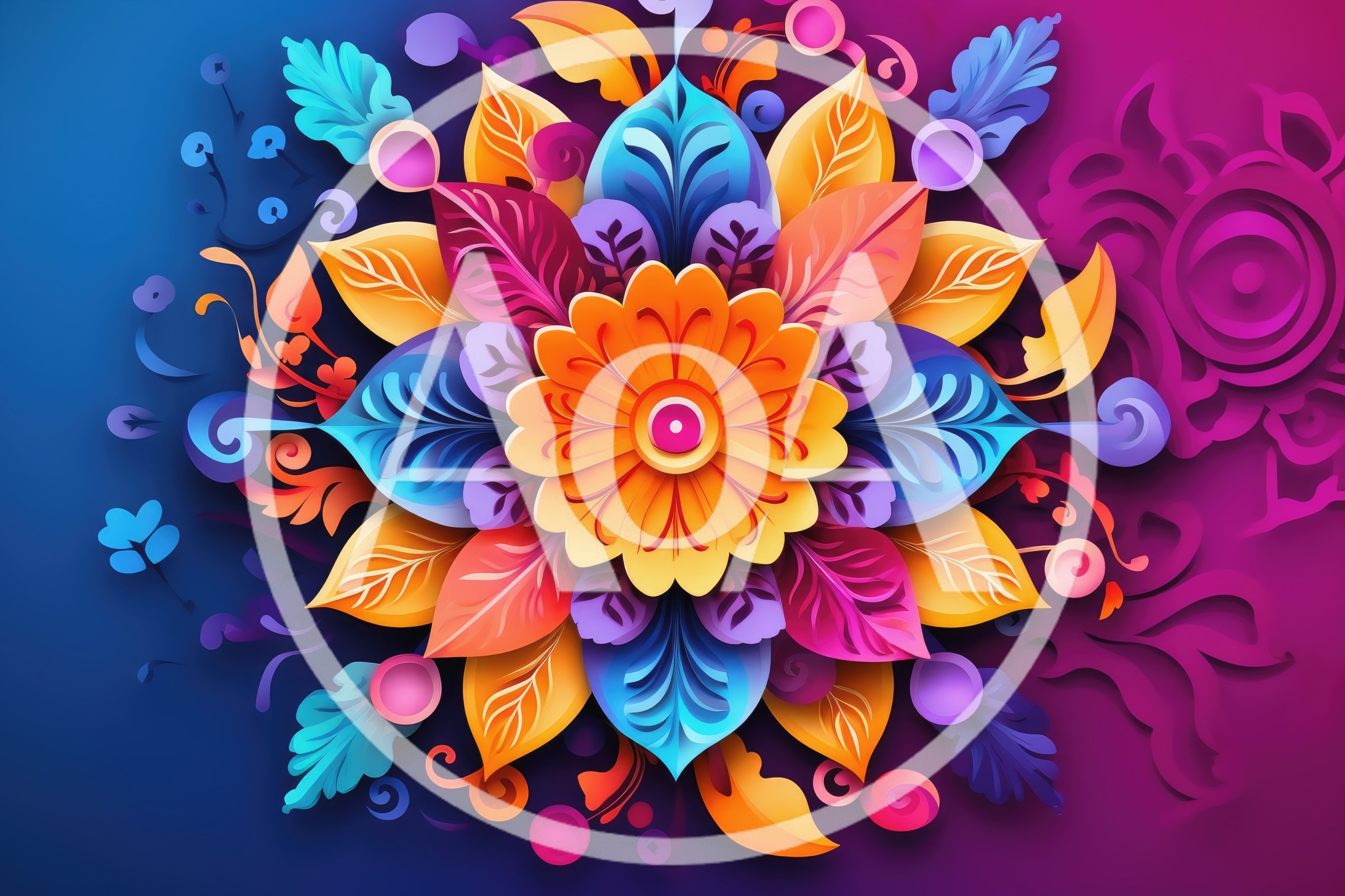 Vibrant Paper Cutout Floral Mandala Design