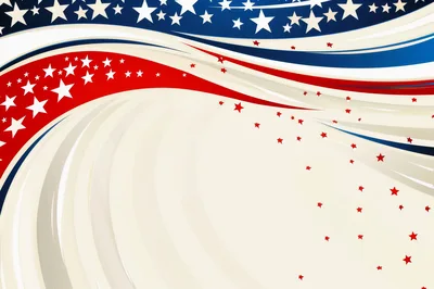 Abstract Patriotic Background With Stars And Swirling Stripes