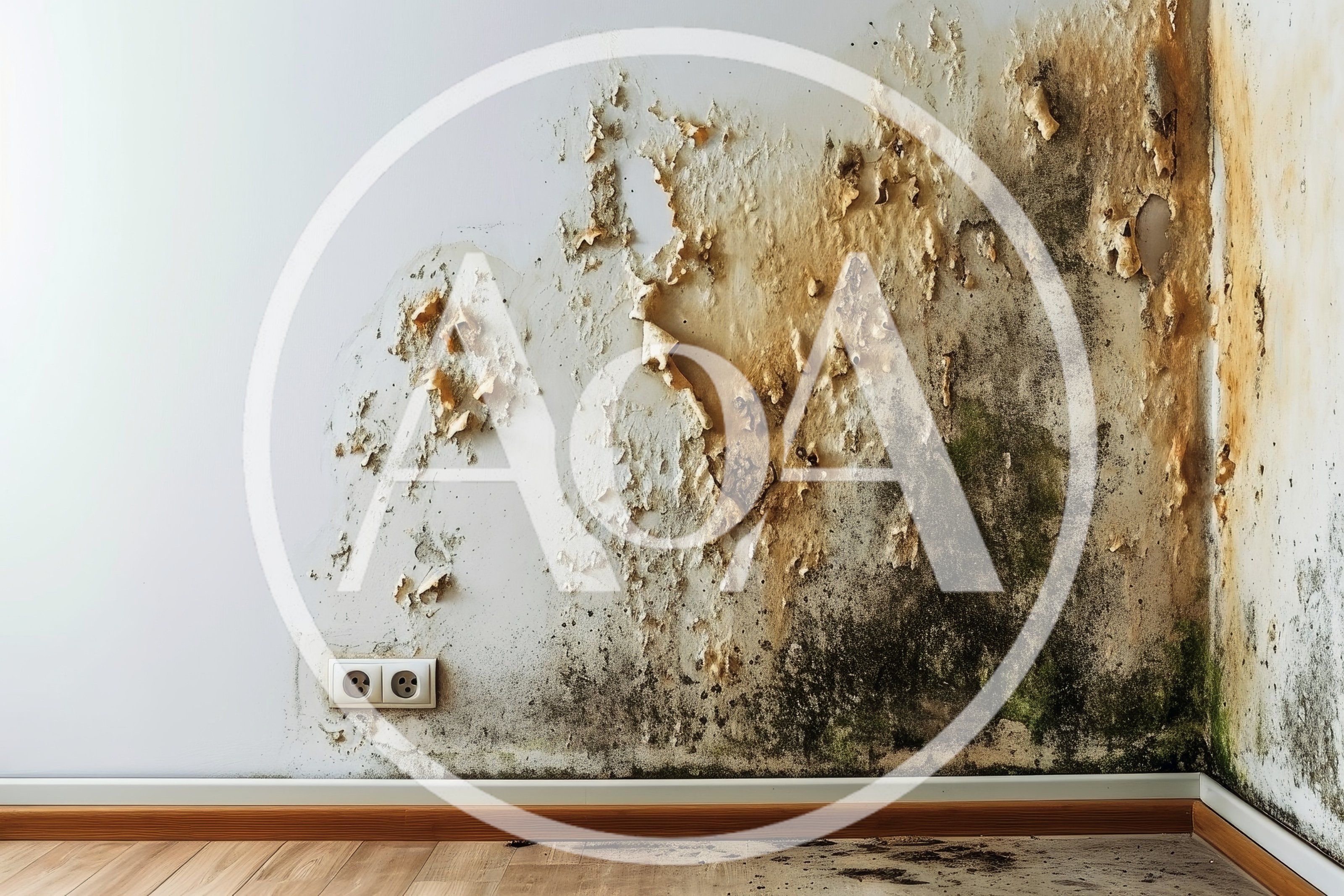 Severe Water Damage And Mold Growth On Interior Wall