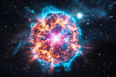 Supernova Explosion In Deep Space Nebula